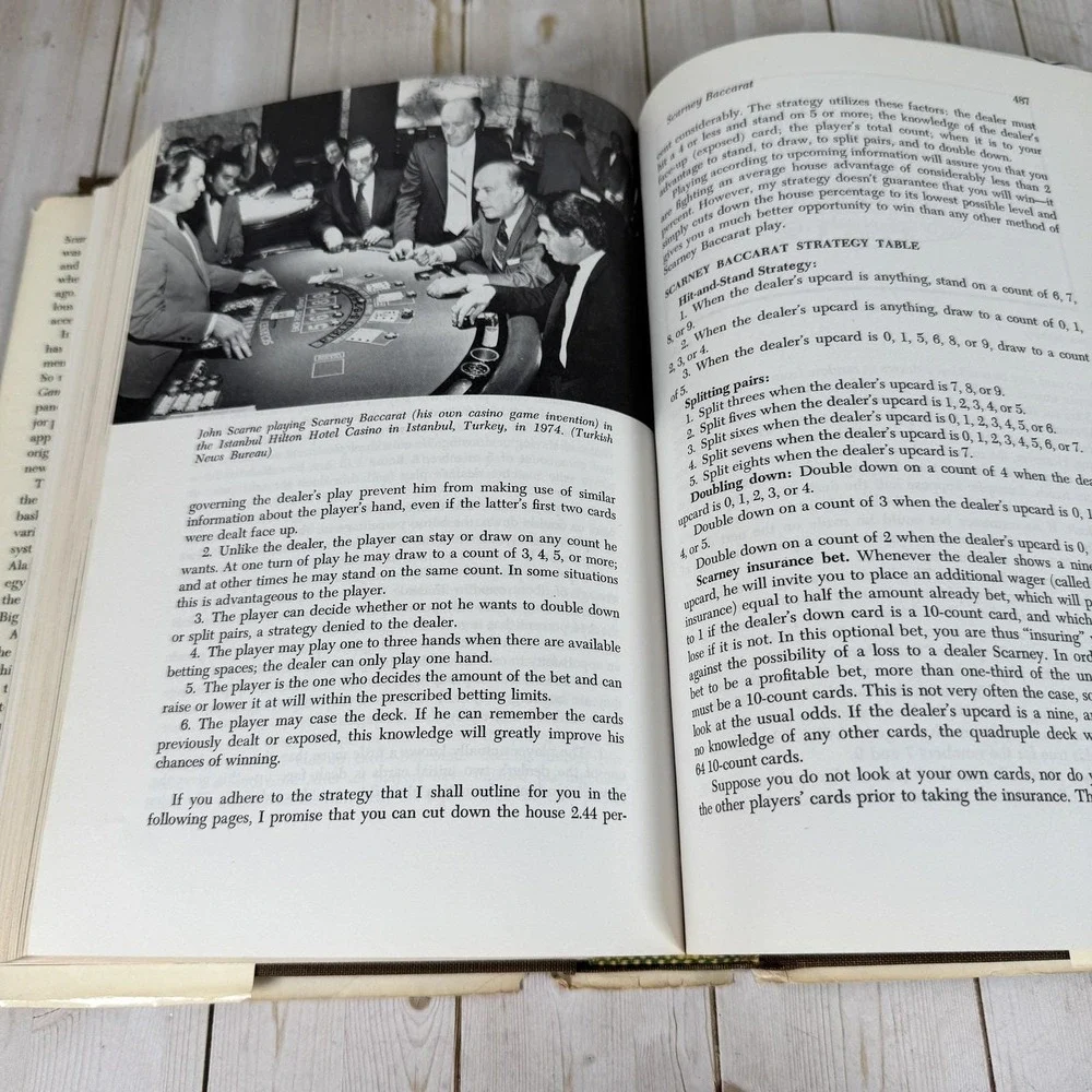 Scarne's New Complete Guide‎ to Gambling by John Scarne 1974 Hardcover Vtg